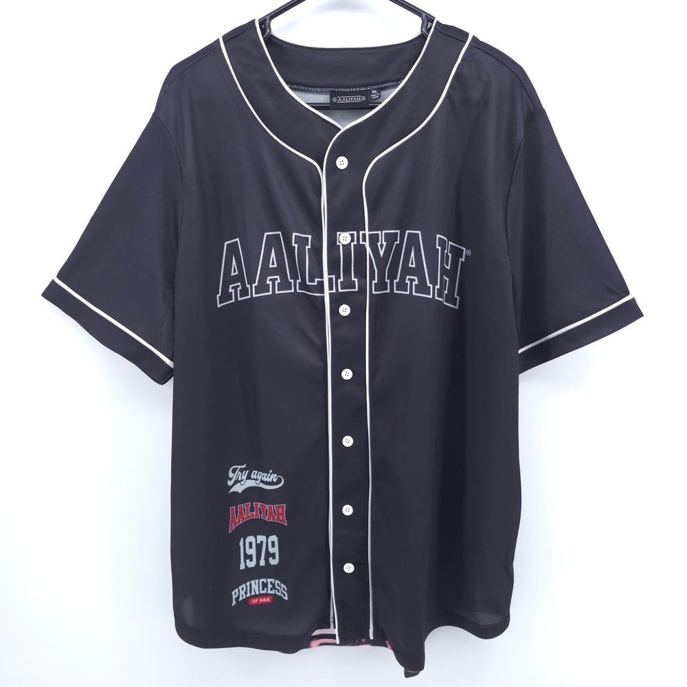 Aaliyah‎ Mens Baseball Jersey XL Black Graphic Back Music Merch Streetwear